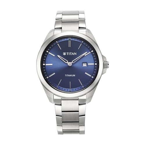 Titan Titanium Quartz Analog Blue Dial Titanium Strap Watch for Men-90177TM01 (B0CRH9NRTD) Amazon Price History, Amazon Price Tracker