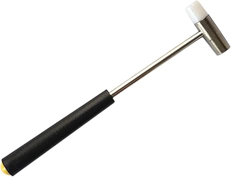 Dual Head Small Hammer, 7 Inches, Plastic Head and Metal Head, Black Plastic Grip, Double face Jewelry Mallet, Mini Hammer for Watch, Tuning, Woodworking, Toys, DIY, Leather, Instruments