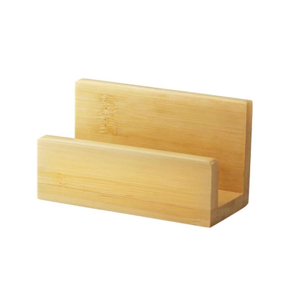 MOBYGKFY Multifunctional Business Card Case Wooden Desk Office Holder Storage Box