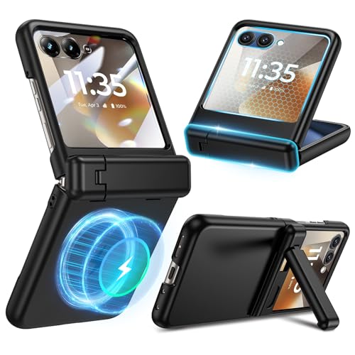 Caka Magnetic for Motorola Razr 2026/2025/2024 Case with Stand Black