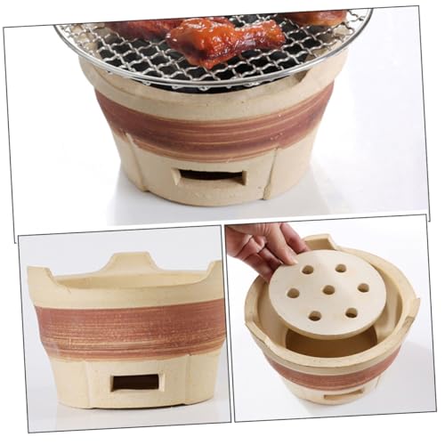 Barbecue de argile chaleur compact ifundom avec poêle portable - 5
