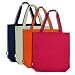 Augbunny 100% Cotton Canvas Shopping Tote Bag Grocery Bag 4-pack