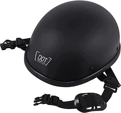 Casco De Motocicleta De Estilo Alemán, Medio Casco De Calavera Delgada Para Hombres Adultos, Mujeres, Casco De Media Carcasa DOT De Novedad, Casco De Media Cara Retro, Aprobado Por ECE C,XL:61-62CM Cover
