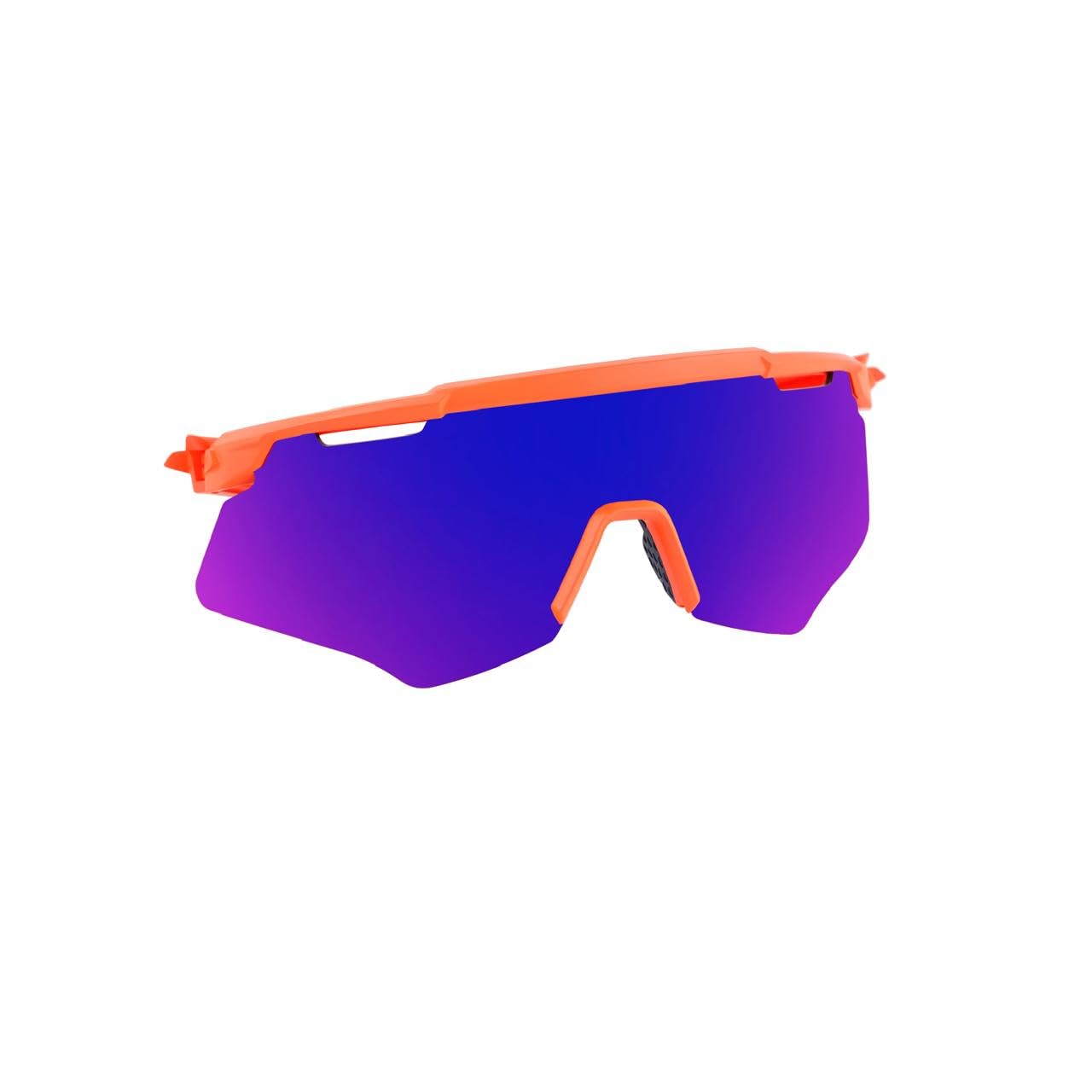 M-Series Matte Orange Frame with Blue Revo Lens Sports Sunglasses-image-46