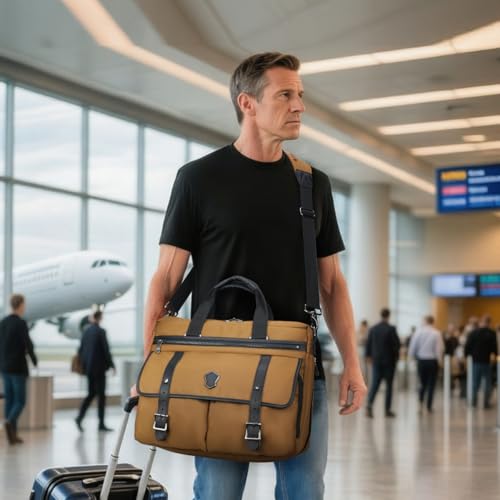 Image of WELKINLAND 17-Inch Laptop Briefcases for Men,13Pockets Men's Laptop Bag