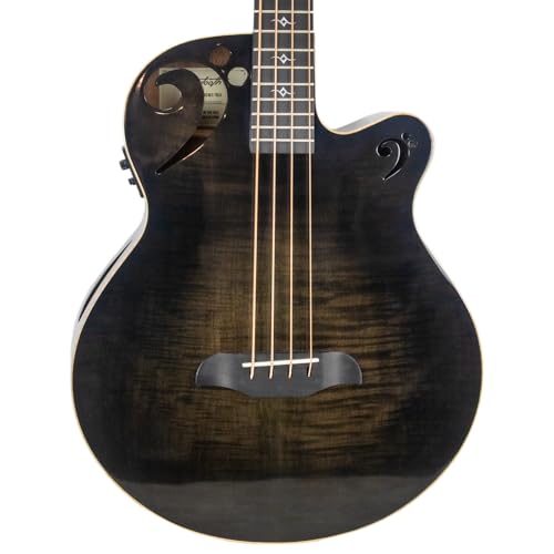 Sawtooth Rudy Sarzo Signature Acoustic-Electric Bass Guitar (Black, Right-Handed)