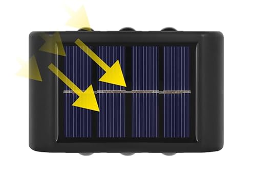 Kit 4x Arandela Solar 2 Focos Parede Slim 10 Fachos Led Externa Branco Quente Frio (Amarelo)