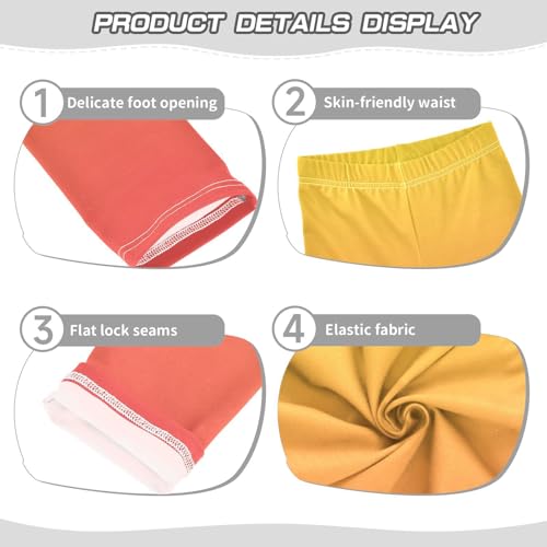 DOMIKING Red Yellow Gradient Girl's Leggings Pants Kids' Yoga Pants Stretchy Active Legging 4 Years3