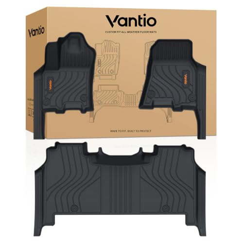 Image of Floor Mats for Ram 1500 Crew Cab 2025 2026 2027 with Rear Under-Seat Storage, Fit Bucket Seat All Weather TPE Custom Fit Car Mats Floor Liners 1st & 2nd Row, Black