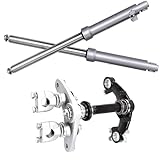Front Forks Suspension Shocks with Triple Tree Handlebar Riser Clamp Set for CRF50 XR50 TTR50 PW50 SSR 70cc 90cc 110cc Dirt Pit Bike Drum Brake Mini Trail Motorcycle 10' Wheels