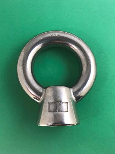 Image of US STAINLESS Stainless Steel 316 Lifting Eye Nut 1 inch UNC Marine Grade Pitch of 8