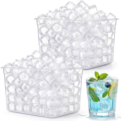 320 Cubos de Hielo Reutilizables de Plástico Transparente miniatura 1