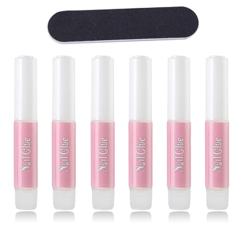 MUSILAN Nail Gel Glue, 6PCS Nail Glue for Acrylic Nails Super Strong Nail Gel Glue for Press on Nails Professional Acrylic Nail Glue False Nail Tips Glue for Broken Nails Adhesive for Fake Nails Tips