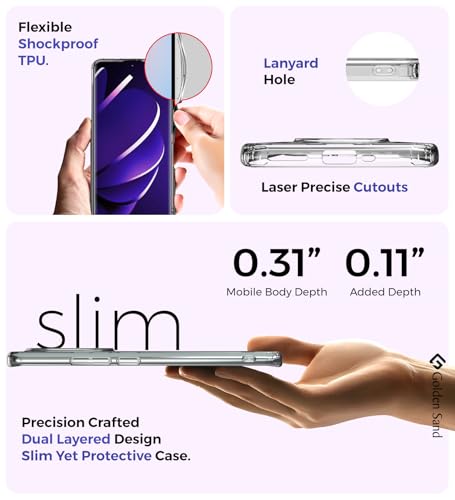 Image of Golden Sand for Poco X7 5G, Redmi Note 14 Pro Plus 5G, Redmi Note 14 Pro 5G Back Case - Ice Crystal Hybrid Shockproof Back Cover, Transparent PC Military Grade TPU, Crystal Clear
