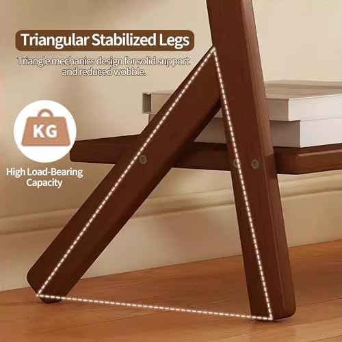 Tall Floor Standing Magazine Rack - Large Brochure Display Stand with Mounting Kit - Reading Book Holder for Kids, Seniors - Easy Installation (Brown, 64cm/25in)