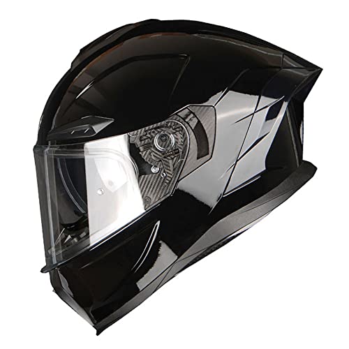 1Storm Motorcycle Full Face Helmet Dot Adults Street Bike Dual Visor Sun Inner Shield Anti Fog Pinlock Shield : Glossy Black #TOP2