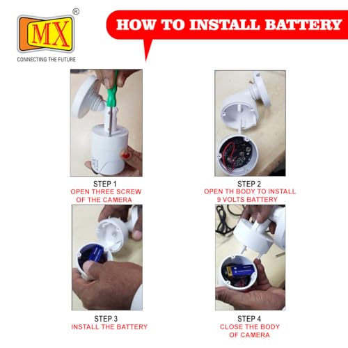 MX-Dummy-CCTV-Camera-Metal-Body-Outdoor-Camera-Fake-Camera-Dummy-CCTV-Bullet-Camera-Fake-Camera-No-AudioNo-Video-with-Battery-Operated-Red-Led-Light-is-Ideal-for-Home-Battery-Not-Included