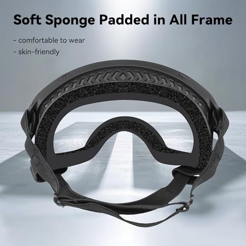 NAMSAN Hundebrille mit Weit Sichtfeld, UV-Schutz Große Hunde Sonnenbrille, Augen Schützen Klare Hund Schutzbrille mit Verstellbare Band und Schwammnasenpads