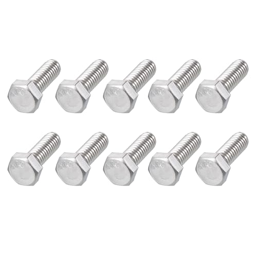 Image of METALLIXITY Hex Head Bolts (5 /16-18 x 7 /8 inch) 20Pcs, 304 Stainless Steel 18-8, Fully Threaded, External Hex Drive, Plain Finish, Hex Head Screw Bolt, Silver