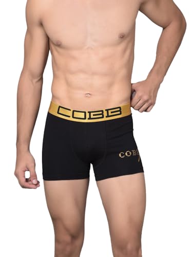 Image of COBB Regular Fit Solid Cotton Premium Trunks for Men Stretchy Fabric, Antibacterial and Microfibre Waistband