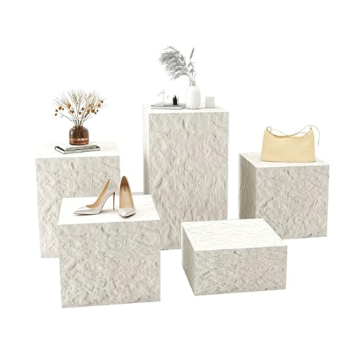 Supports pour sculptures d'art et socles d'exposition carrés beiges 30cm
