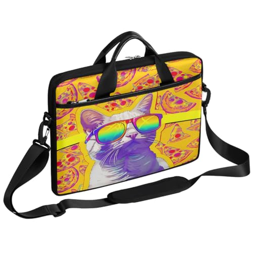 Maletín para portátil con estampado de pizza, 15 pulgadas