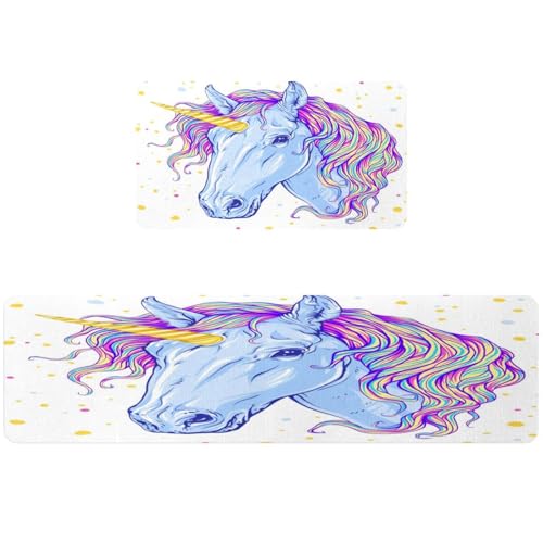 Alfombrillas de cocina de unicornio antideslizantes y lavables para suelo absorbentes VAPOKF 2