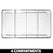 mDesign Plastic Food Storage Organizer Bin Box - 4 Divided Sections - Holder for Seasoning Packets, Pouches, Soups, Spices, Snacks for Kitchen, Pantry, Cabinet, Refrigerator - Clear