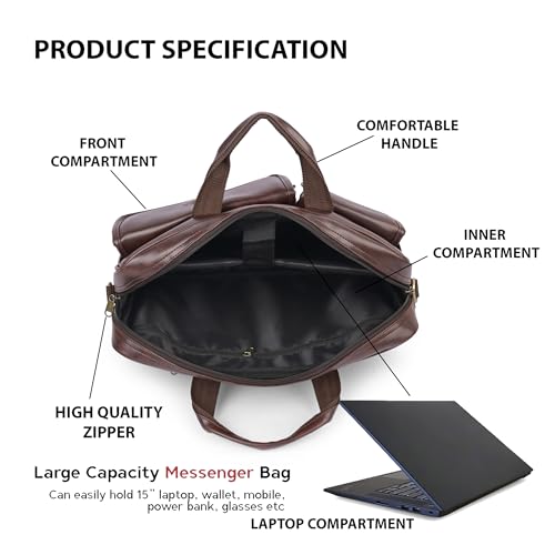 Image of ADISA Laptop Messenger Office Bag Briefcase for Work for Men (LB6055)