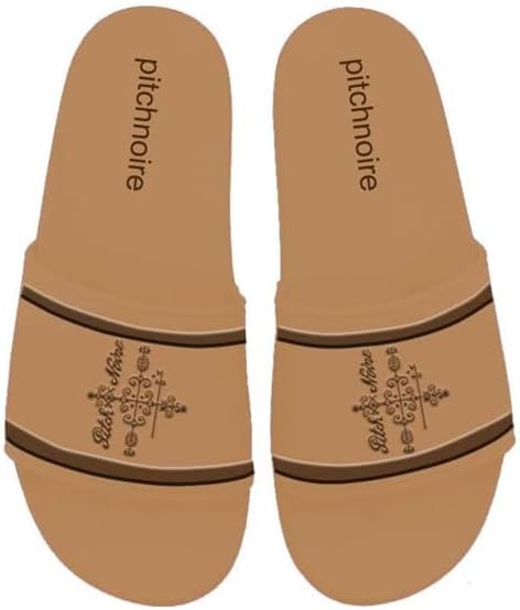 Pitch Noire - Papa Legba Classic Stripes Slides, Casual Comfort Sandals