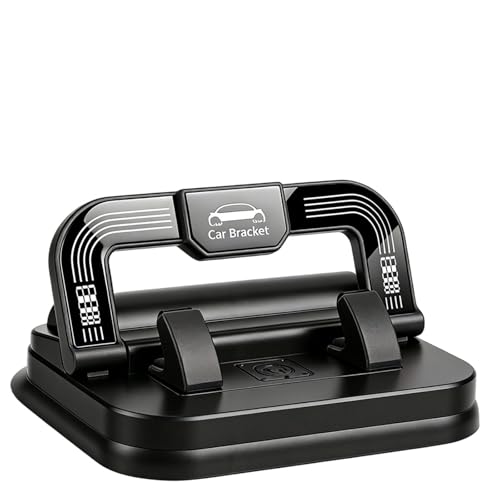 Car Phone Holder 360 Degree Rotation, Suitable for car Navigation in-car Dashboard, Horizontal and Vertical Screen Adjustment Angle, Suction Cup Fixed Non-Slip Mobile Phone Holder Suitable (Black)