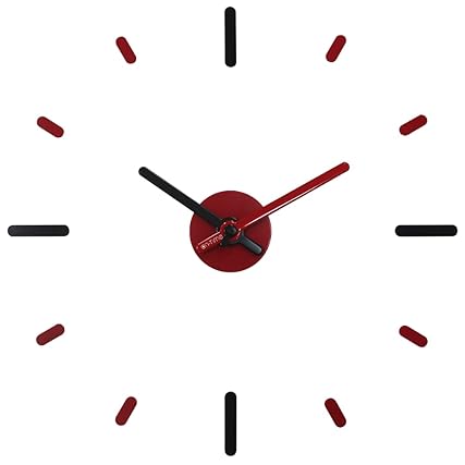 Presentime & Co Large Frameless DIY Wall Clock for Modern Home/Office Decoration, Silent no