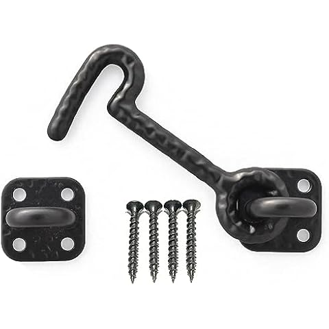 DR QUALITY DÉCOR Sliding Barn Door Cast Iron Hook Latch Lock Texture Vintage Country Rustic Decor Cover