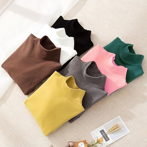 Toddler Turtleneck Tshirt Cotton Long Sleeve Shirt Unisex Boys Girls Tees Tops Mock Neck Blouse Fall Winter Clothes2