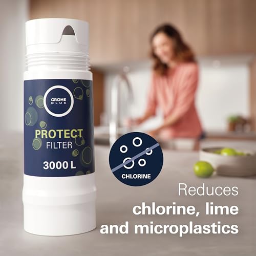 GROHE Filtro UltraSafe, Filtro di Ricambio per Sistemi GROHE Blue, per Elevare il Gusto dell'Acqua, Rimuovere il 99,999% di Batteri e il 99,5% di Piombo, Capacità Media 3000 l o 6 Mesi, 40575002 - 4