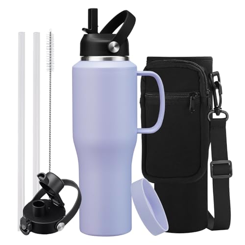 Image of 40oz Stainless Steel Drinking Water-Bottle - Gym Water Bottles for Women & Men, Keeps Cold 48h & Hot 24h, 40 oz Tumbler Fits Cup Holder