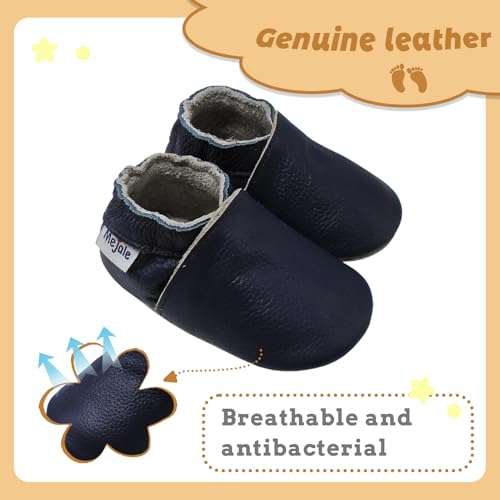 image for Mejale Baby Boy Girl Shoes Soft Soled Leather Moccasins Anti-Skid Infa
