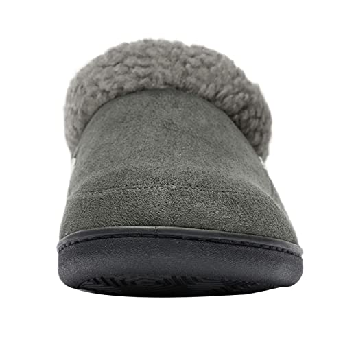 Image of NewDenBer Men's Warm Memory Foam Slippers Suede Plush Fleece Lined Slip on Indoor Outdoor Clog House Shoes
