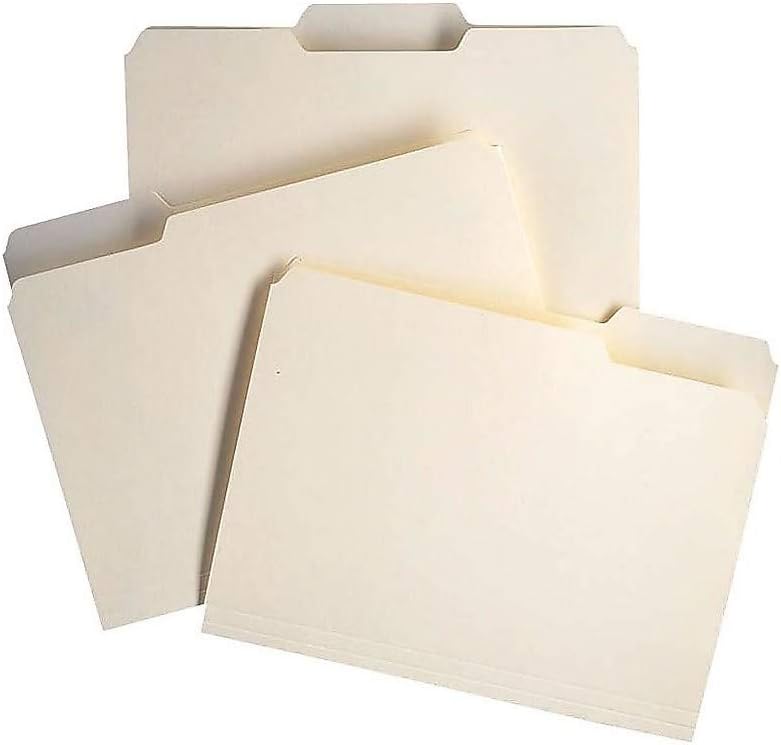 Staples 100% Recycled Heavyweight Reinforced File Folders, 1/3-Cut Tab, Letter Size, Manila, 50/Box (ST452830/452830)