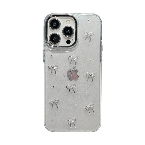 Coque paillettes iPhone 14 Pro Max FLIRACON cadeau d'anniversaire chic avec motif nœud