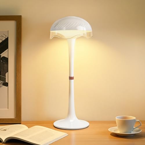 Dorifun Nachttischlampe Touch Dimmbar mit Farbwechsel & 3 Modi, USB Aufladbar LED Tischlampe Kabellos Akku mit Timing, Baby Nachtlicht Kinder Holzmaserung für deko Schlafzimmer Wohnzimmer Geschenke