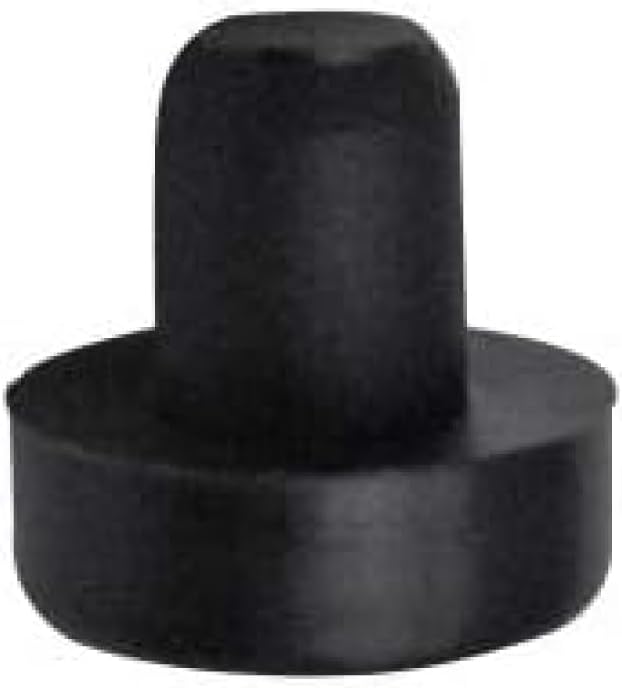 Jejavu Nylon Stem Bumper Chair Glides – Fits 15/64" Mounting Hole, 1/2" Base Floor Protectors for Patio Swivel Furniture, Pack of 25, Black