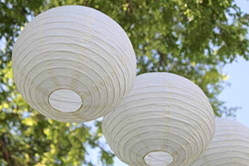 Just Artifacts Decorative Round Chinese Paper Lanterns 24Pcs Assorted Sizes (Color: Ivory) #TOP6