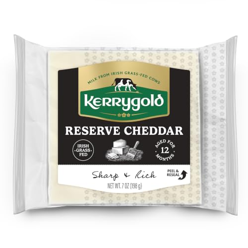 Kerrygold Reserve Cheddar Aged 2 Years, 7 Ounce All-Natural Irish Cheddar Made with Milk from Grass-Fed Cows
