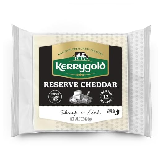Kerrygold Reserve Cheddar Aged 2 Years, 7 Ounce All-Natural Irish Cheddar Made with Milk from Grass-Fed Cows