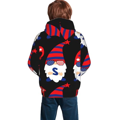4th of July Gnomes Kid Hoodies Boys Sweatshirts Girls Pullover with Pocket4