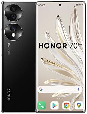 HONOR 70 Mobile Phone 5G SIM Free Unlocked 8+128GB Smartphone with 54 MP Triple Rear Camera, 120Hz 6.67 Inch OLED Curved Screen, Android 12, 4800mAh (2 Year Warranty)