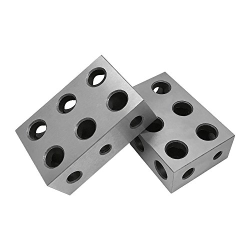 2 PC 1-2-3 Universal Blocks 11 Holes Milling Drilling Precision Metal Block