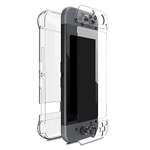 Meweri Case for Nintendo Switch Hard Shell Case cover Portable black clear red