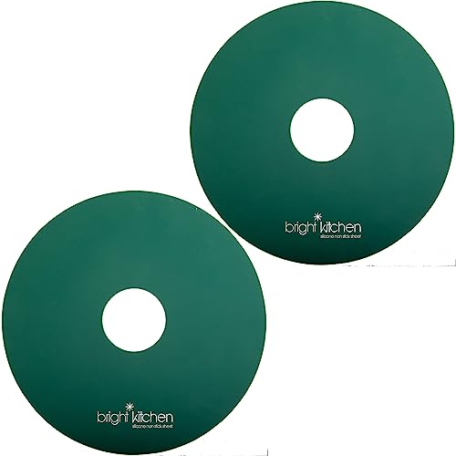 2 Silicone Dehydrator Sheets Non-Toxic For Nesco Round Dehydrators Fruit Roll Up Fruit Leather Circle Reusable Flexible Non Stick - 2 Flat Sheets #TOP18
